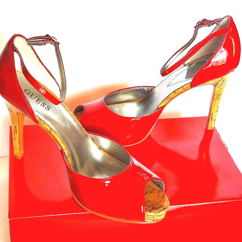 Guess *Brand New* Women's Patent Leather, Peep-toe